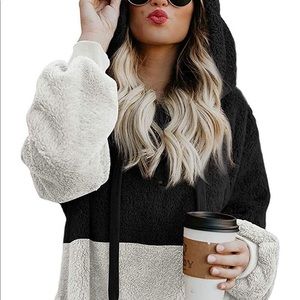 Womens Fuzzy Fleece Sherpa Hoodie Pullover Zip